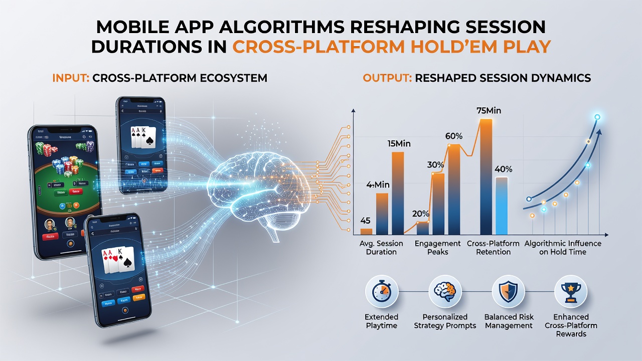Analytics dashboard displaying session duration trends and algorithm adjustments for cross-platform Hold'em players