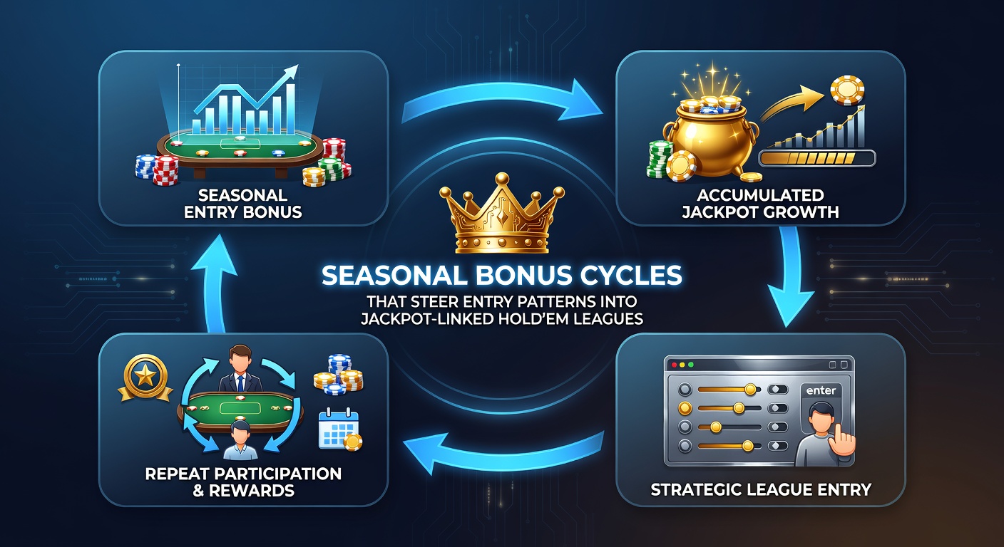Hold'em league tournament table with jackpot display during a seasonal promotion period