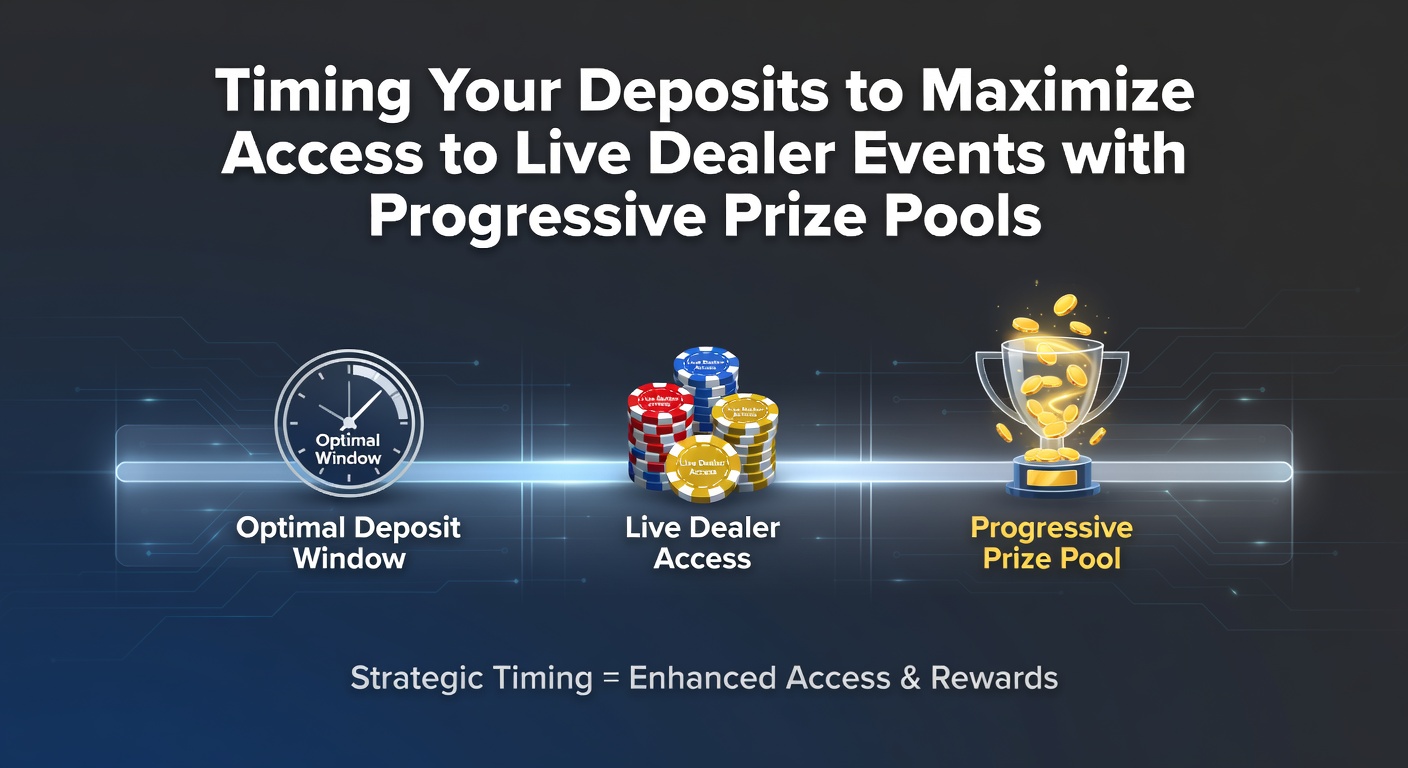 Live dealer gaming interface showing progressive prize pool displays and deposit timing indicators